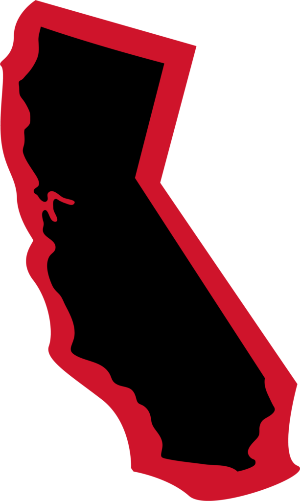 State of California outlined in red