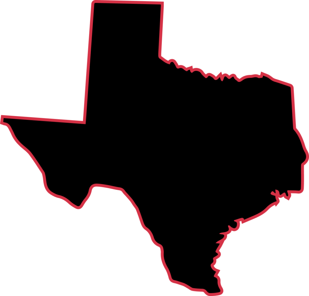 state of texas outlined in red